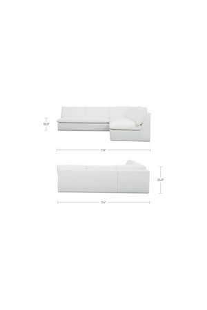   Modern European furniture - 3-Piece White Outdoor Modular Sofa - www.oroa.com | Oroa.com