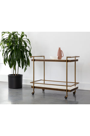   Modern European furniture - White Marble Look Bar Cart - www.oroa.com | Oroa.com