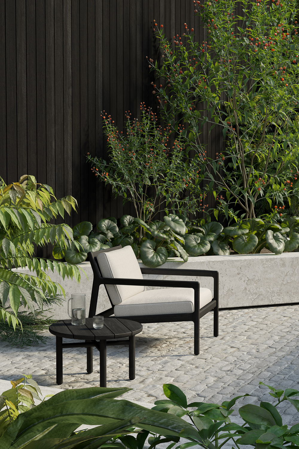   Black Teak 3+ Seater Outdoor Sofa | Oroa.com