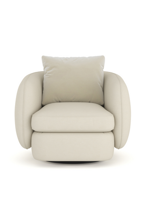   Ivory Linen Swivel Chair | Oroa.com