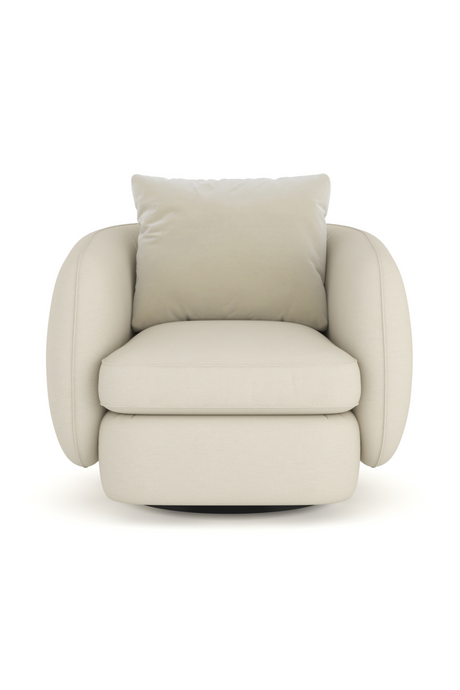   Ivory Linen Swivel Chair | Oroa.com