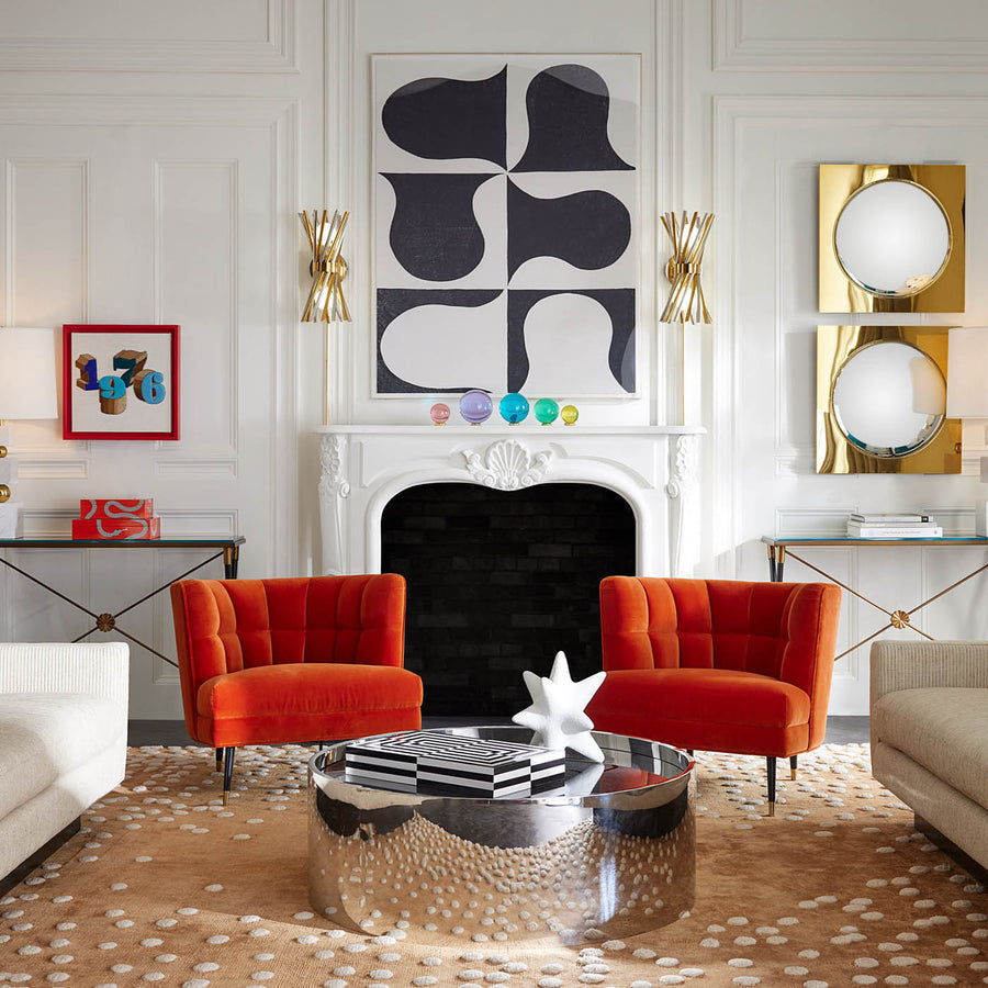   Curved Orange Club Chair | Oroa.com