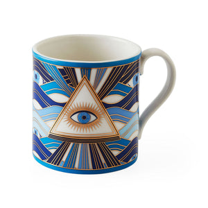   Eye Motif Gilded Porcelain Mugs (4) | Oroa.com