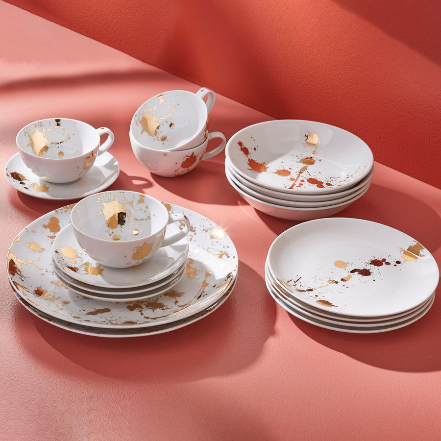   Gold Splatter Porcelain Serving Bowl | Oroa.com
