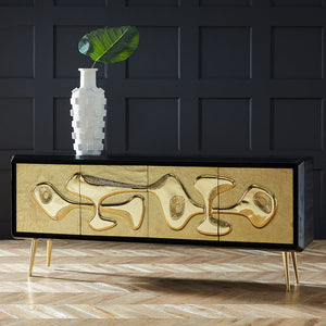   Hammered Brass 4-Door Sideboard | Oroa.com
