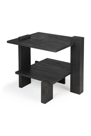   Black Teak Architectural Side Table | Oroa.com