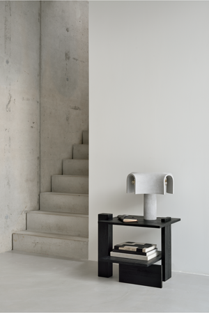   Black Teak Architectural Side Table | Oroa.com
