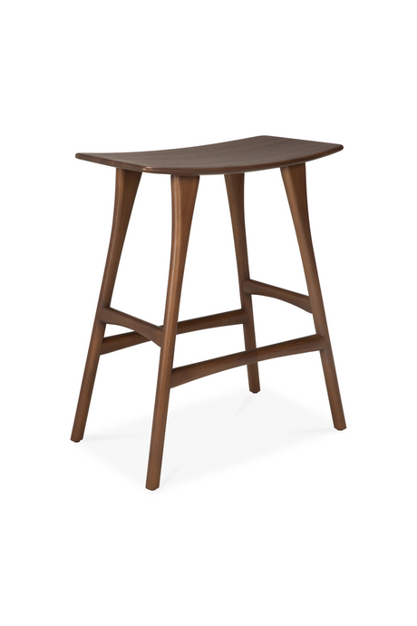   Varnished Teak Counter Stool | Oroa.com