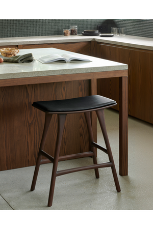   Varnished Teak Counter Stool | Oroa.com