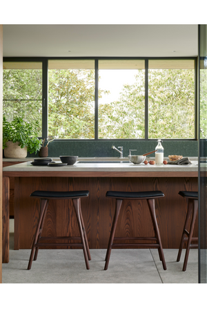   Varnished Teak Counter Stool | Oroa.com