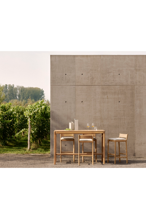   Natural Teak Outdoor Bar Table | Oroa.com