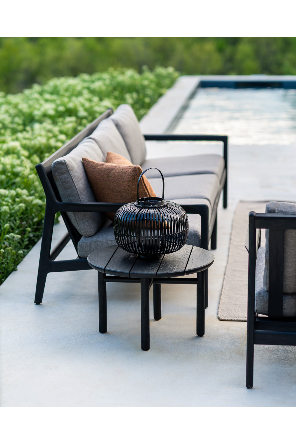   Black Teak 3+ Seater Outdoor Sofa | Oroa.com