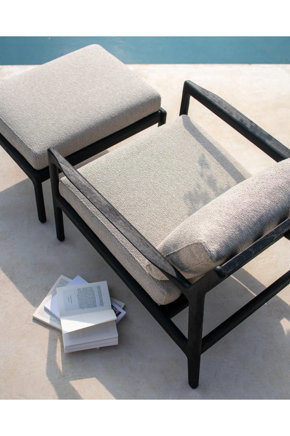   Teak Cushioned Outdoor Stool | Oroa.com