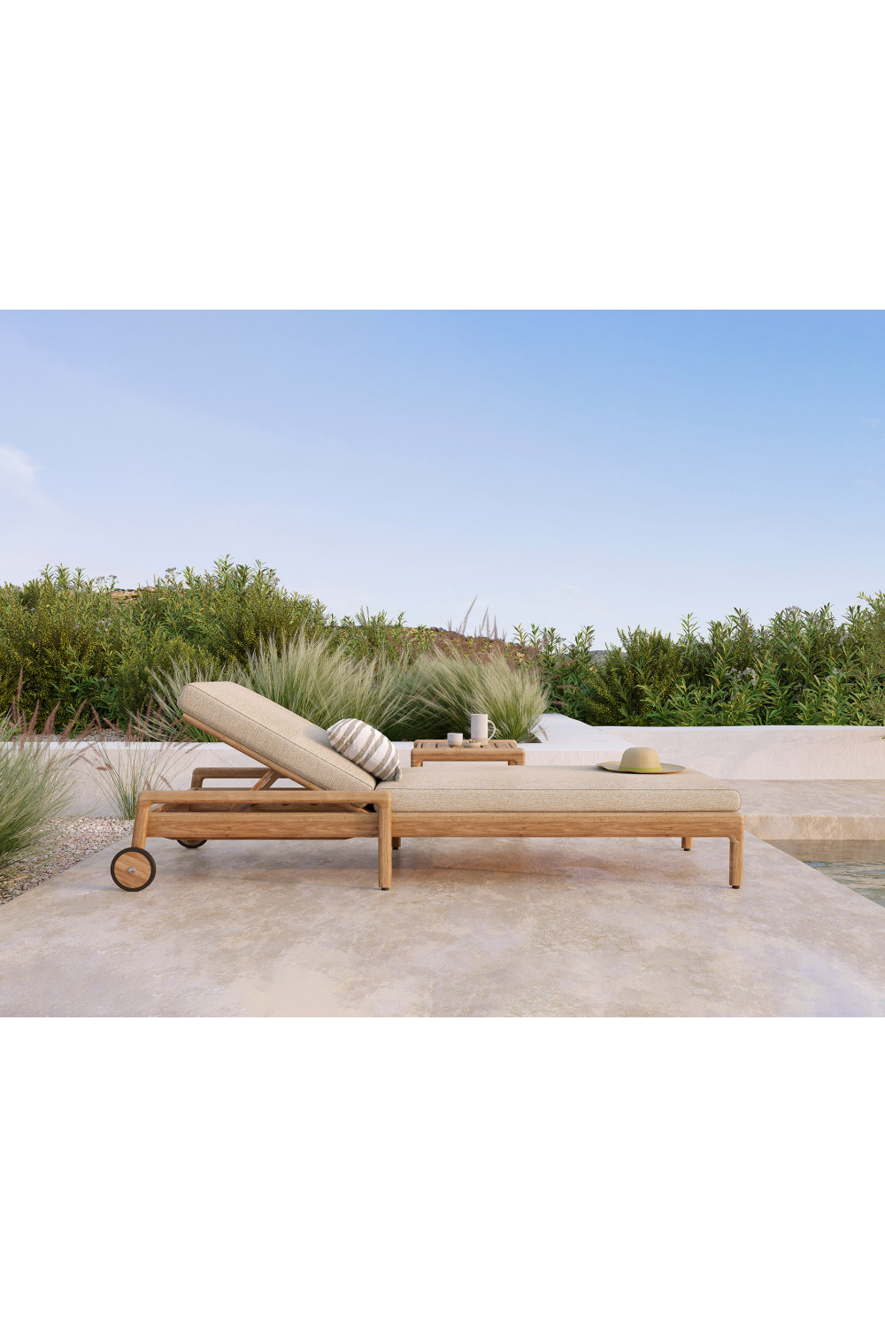   Teak Adjustable Outdoor Lounger | Oroa.com