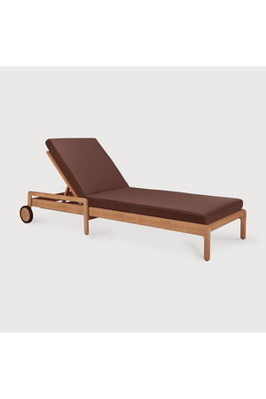   Teak Wheeled Adjustable Outdoor Lounger | Oroa.com
