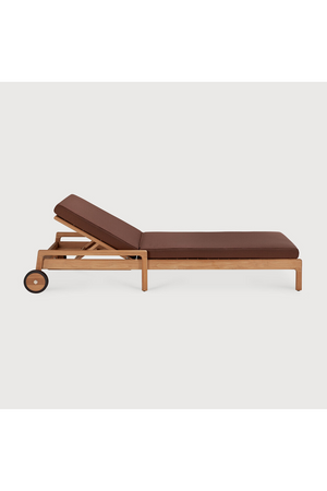   Teak Wheeled Adjustable Outdoor Lounger | Oroa.com