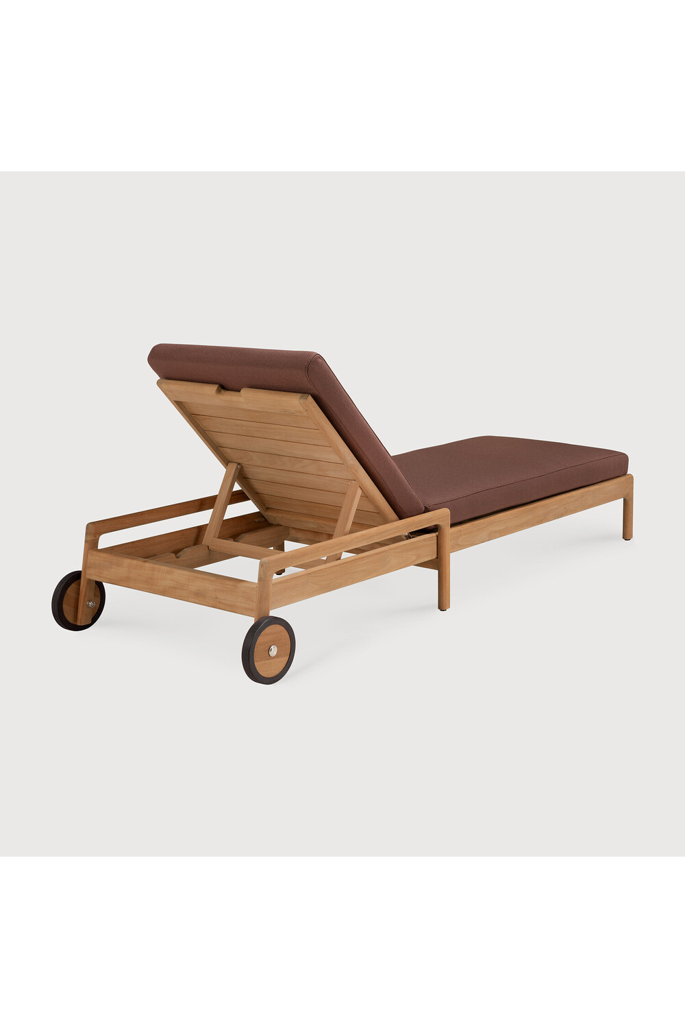   Teak Wheeled Adjustable Outdoor Lounger | Oroa.com
