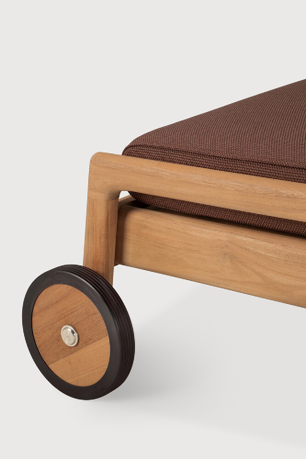   Teak Wheeled Adjustable Outdoor Lounger | Oroa.com