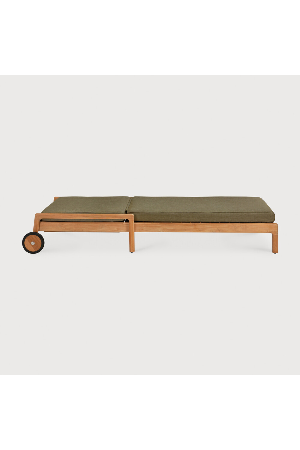   Teak Wheeled Adjustable Outdoor Lounger | Oroa.com