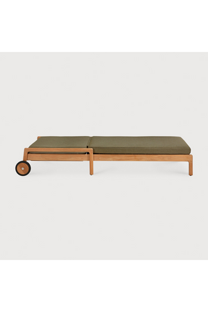   Teak Wheeled Adjustable Outdoor Lounger | Oroa.com