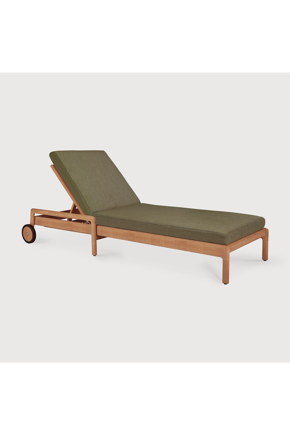   Teak Wheeled Adjustable Outdoor Lounger | Oroa.com