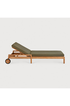   Teak Wheeled Adjustable Outdoor Lounger | Oroa.com