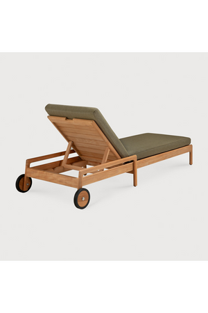   Teak Wheeled Adjustable Outdoor Lounger | Oroa.com