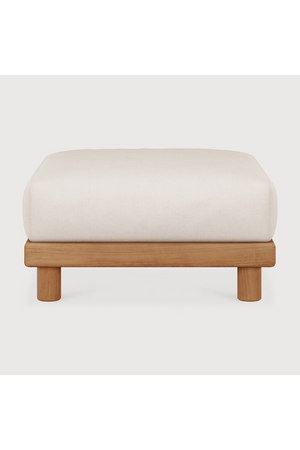   White Cushioned Outdoor Ottoman | Oroa.com