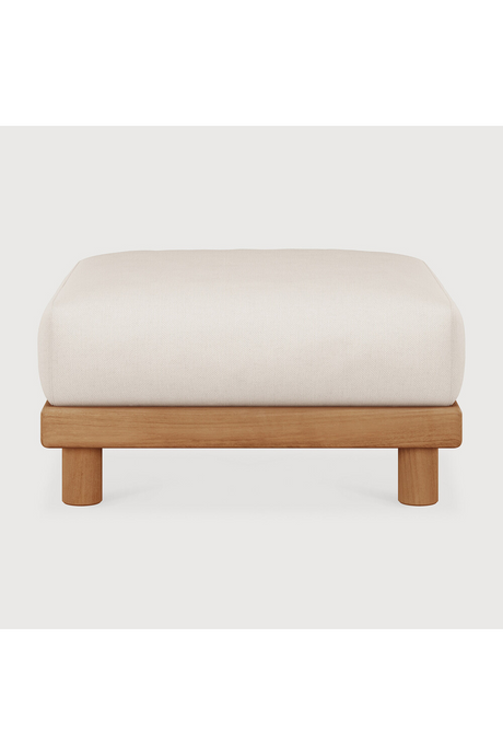   White Cushioned Outdoor Ottoman | Oroa.com