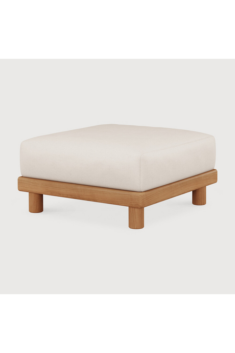   White Cushioned Outdoor Ottoman | Oroa.com