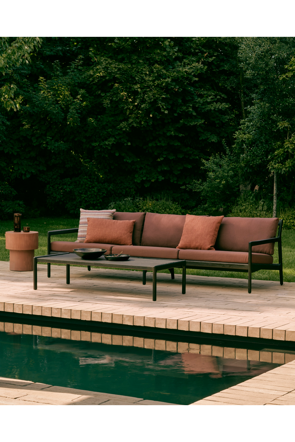   Black Teak 3+ Seater Outdoor Sofa | Oroa.com