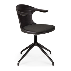   Modern European furniture - Varnished Teak Cushioned Office Chair - www.oroa.com | Oroa.com