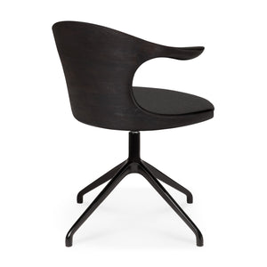   Modern European furniture - Varnished Teak Cushioned Office Chair - www.oroa.com | Oroa.com
