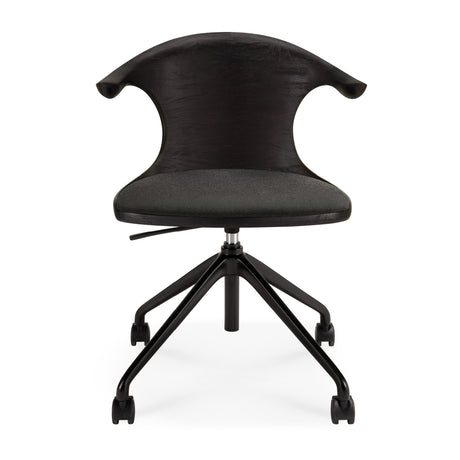   Modern European furniture - Varnished Teak Cushioned Office Chair - www.oroa.com | Oroa.com