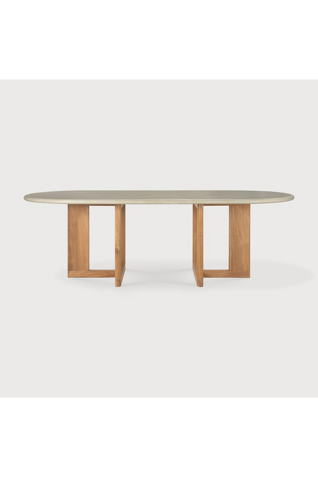 Concrete Oblong Outdoor Dining Table | Ethnicraft Trestle | Oroa.com