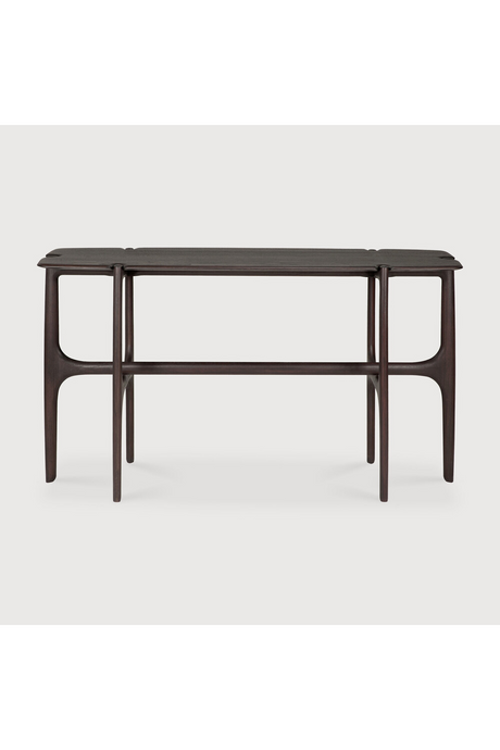   Dark Brown Teak Console Table | Oroa.com