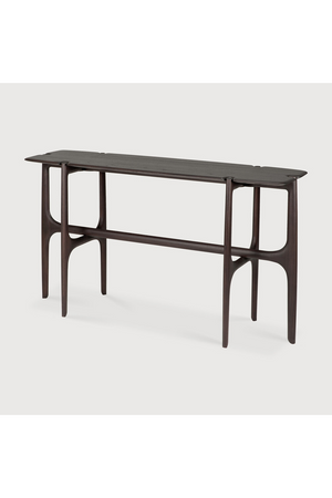   Dark Brown Teak Console Table | Oroa.com