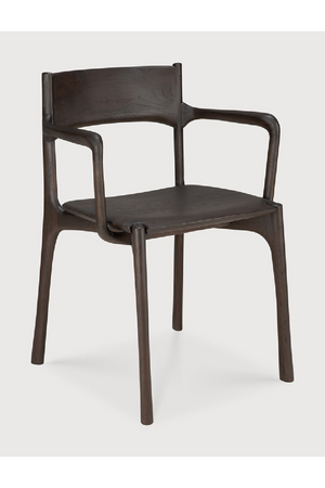   Dark Brown Teak Dining Chair | Oroa.com