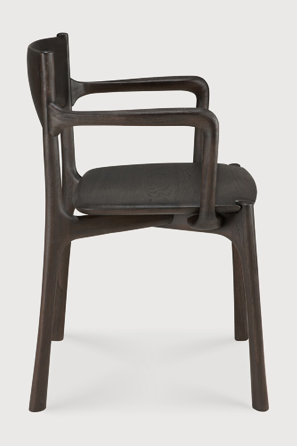   Dark Brown Teak Dining Chair | Oroa.com