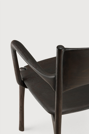   Dark Brown Teak Dining Chair | Oroa.com