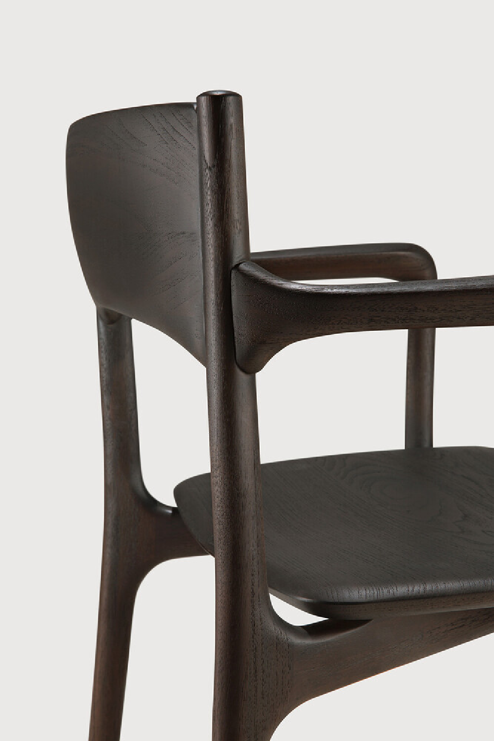   Dark Brown Teak Dining Chair | Oroa.com