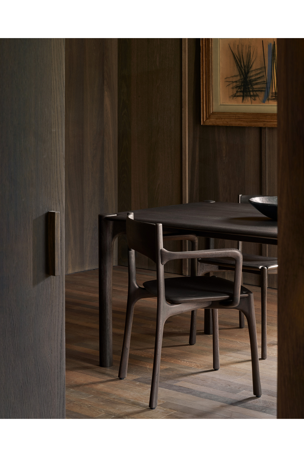   Dark Brown Teak Dining Chair | Oroa.com