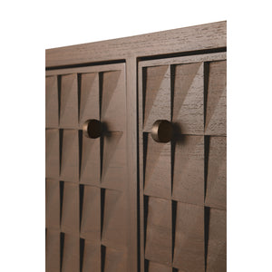   Modern European furniture - Brown Teak Carved TV Cabinet - www.oroa.com | Oroa.com