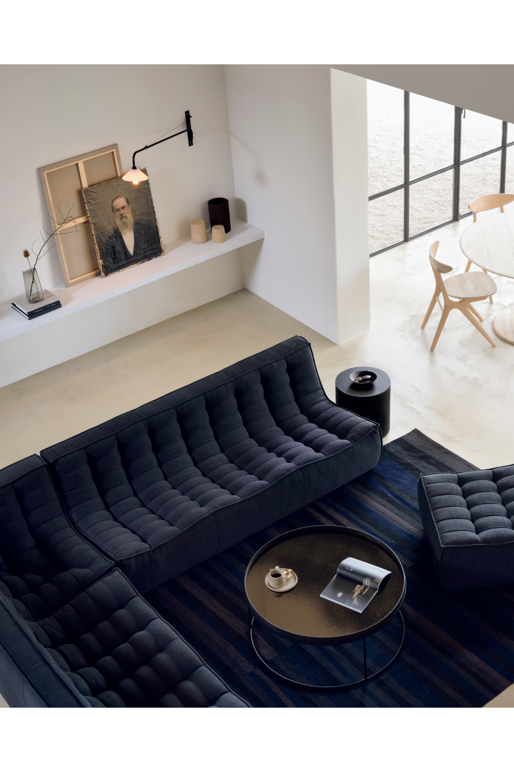   Graphite Fabric Upholstered Sofa | Oroa.com