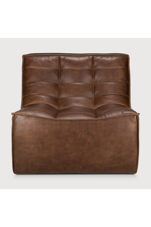  Brown Leather Modular Sofa | Oroa.com