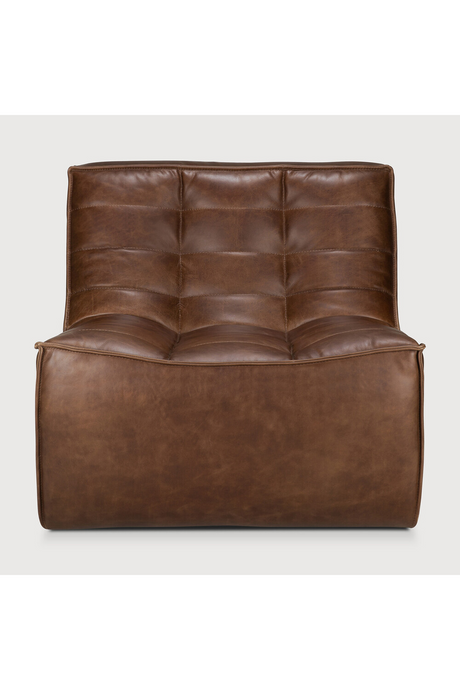   Brown Leather Modular Sofa | Oroa.com