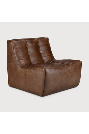   Brown Leather Modular Sofa | Oroa.com