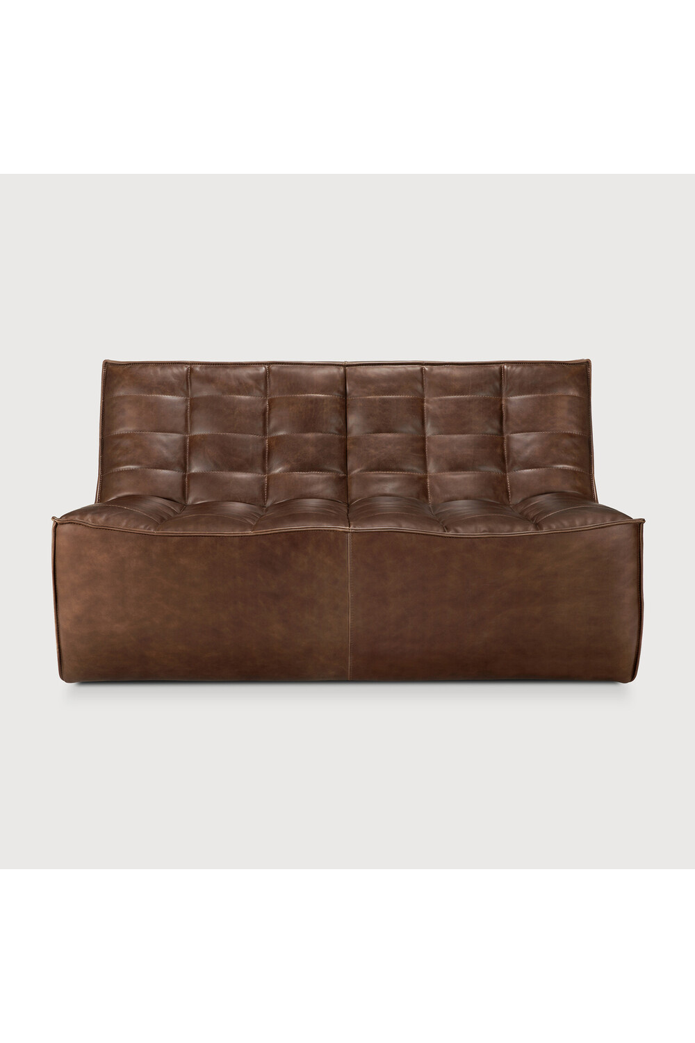   Brown Leather Modular Sofa | Oroa.com