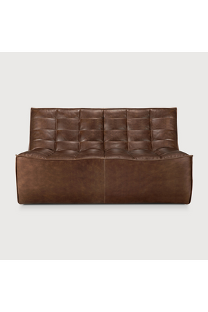   Brown Leather Modular Sofa | Oroa.com