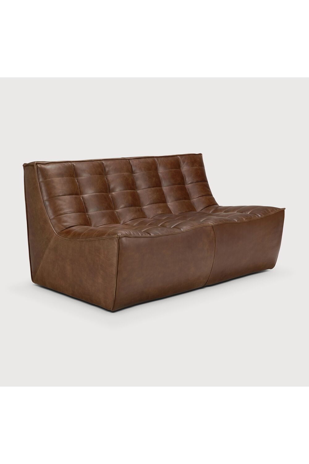   Brown Leather Modular Sofa | Oroa.com